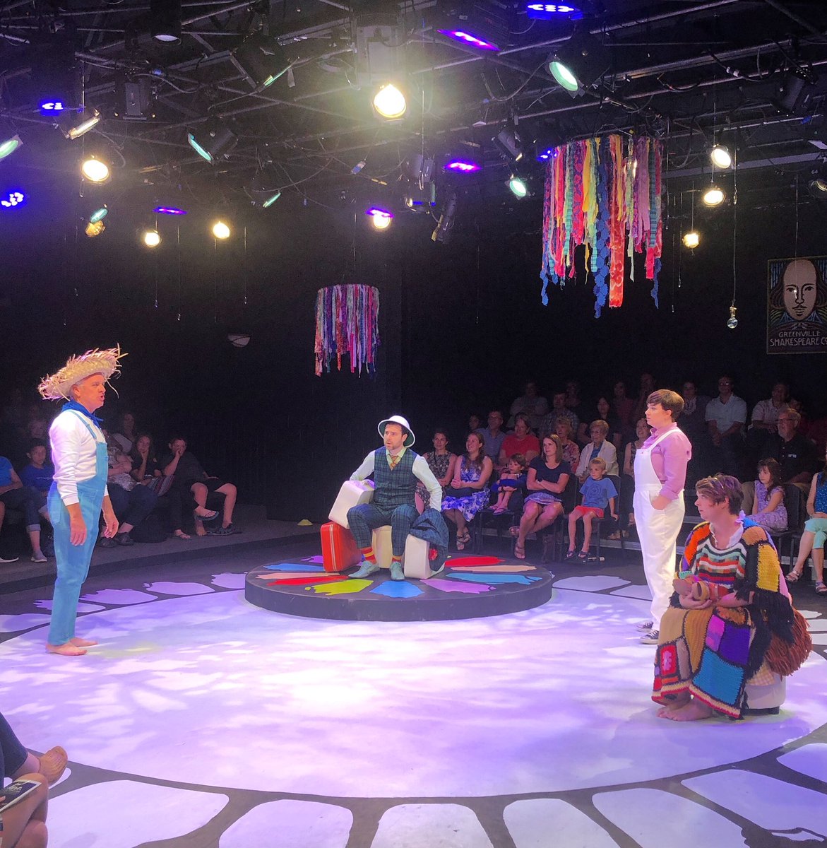 SummerShakes's tweet photo. ”How like you this shepherd’s life, Master Touchstone?” Come see William (Jeffrey Stegall), Touchstone (David Bean), Rosalind (Lindsay Bean), and Celia (Markel Toler) in Shakespeare’s As You Like It. Tix still available for tonite’s one hour and 15 minute show at link in bio. https://t.co/3R5VI08jUr