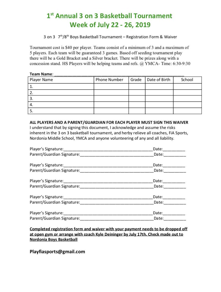 CoachDeininger's tweet photo. 🏀 3 on 3 Nordonia Basketball Tournament 🏀 division are now open to 3-4 grade / 5-6th grade / 7-8th grade &amp; 18 older July 22nd - 26th. Email me @ playfiasports@gmail.com if your interested. @YMCA @CoachDeininger @coachsand23 @NHSAthletics1 @NMS_GO_KNIGHTS @FiABasketball https://t.co/ji2b2G2bh6