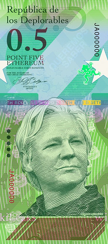 Republica De Los #Deplorables dapp.knownorigin.io/edition/67350 <a href="/RarePepeParty/">Rare Pepe Party</a> <a href="/RarePepeMag/">Rare Pepe Magazine</a> <a href="/rarepepenews/">RarePepeNews</a> <a href="/WeRatePepes/">We Rate Pepes</a> <a href="/WorldCryptoCon/">World Crypto Conference #WCC2020</a> @Blockchainartex #banknotedesign #currencydesign #banknotes #nft #cryptoart #cryptoartist #JulianAssange #crypto #cryptocurrency