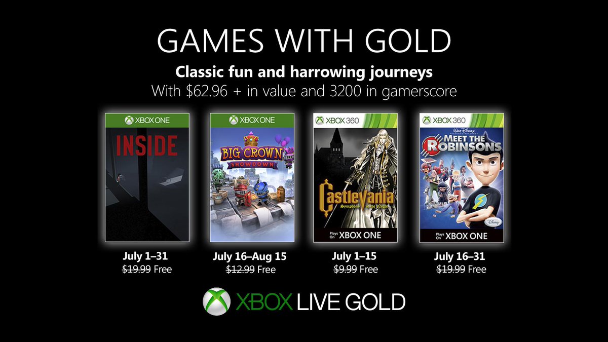 Xbox Live Gold в июле — Castlevania: Symphony of the Night и Inside