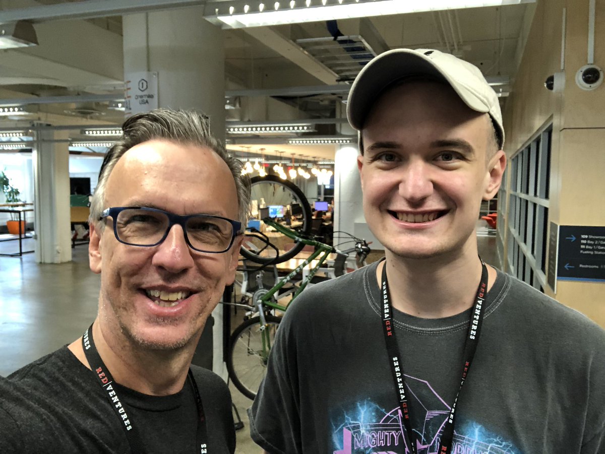 tfisher's tweet photo. First tech conference together with my son @timothyfisher @DetTechWatch  Yes, now there are 2 Tim Fishers in the Detroit tech scene.  #dtw2019 #FatherAndSon #developers #detroit #annarbor https://t.co/JBdNeXeI0d
