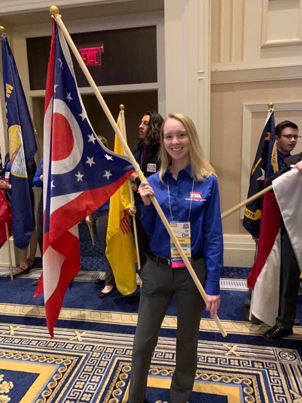 THawkEngineers's tweet image. Way to rep Ohio Emma! @ButlerTech @EAST_HAWKS @NationalTSA #ModelTheWay
