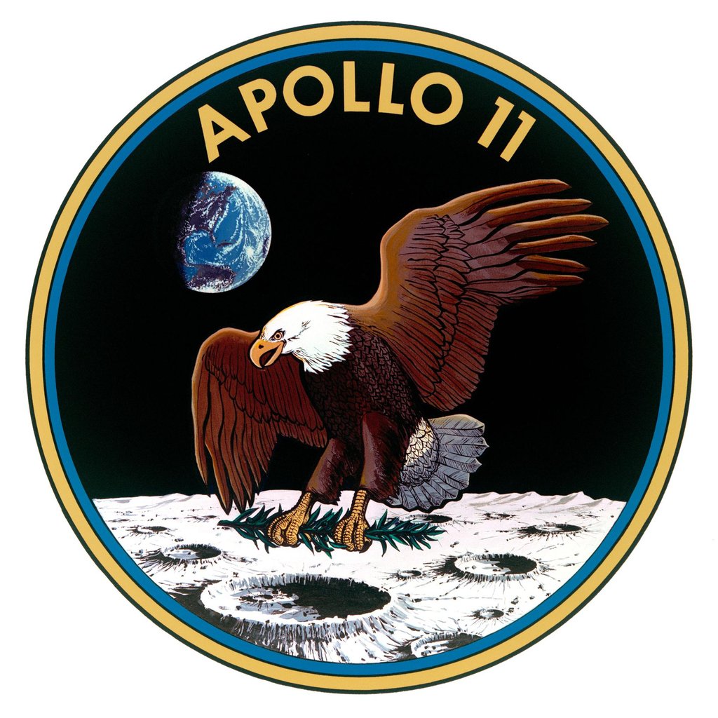 Apollo11D's tweet photo. Este es el emblema diseñado para la misión que llevarán los astronautas. Ha sido diseñado por la propia tripulación de la nave. 

#apollo11RT #apollo11 #apollo50th #Apollo50 #nasa #Space #Apolloendirecto https://t.co/Z9mUPe07Mj