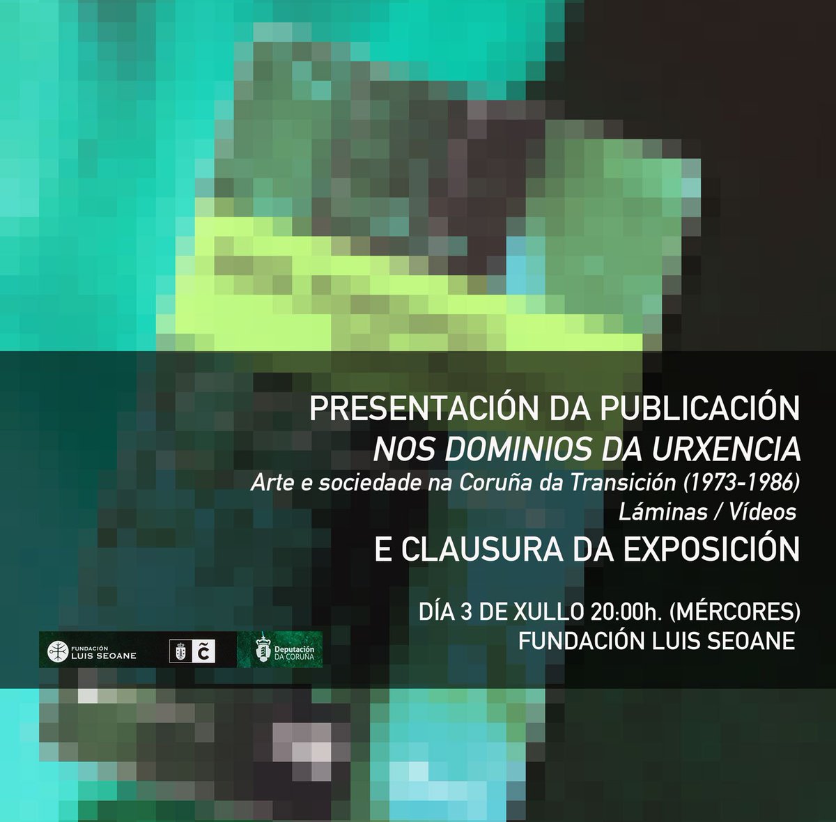 urxencia's tweet photo. O 3 DE XULLO tes unha cita con nós na @FundLuisSeoane. Clausura de #exposición e #presentación de #publicación, entre outros. Alóngase até o mércores para que ti vaias a vela con @urxencia!
#artecontemporanea #acoruña #Coruna #entrevista #audivisualgalego #artegalega #clausura https://t.co/gHqYILyTri