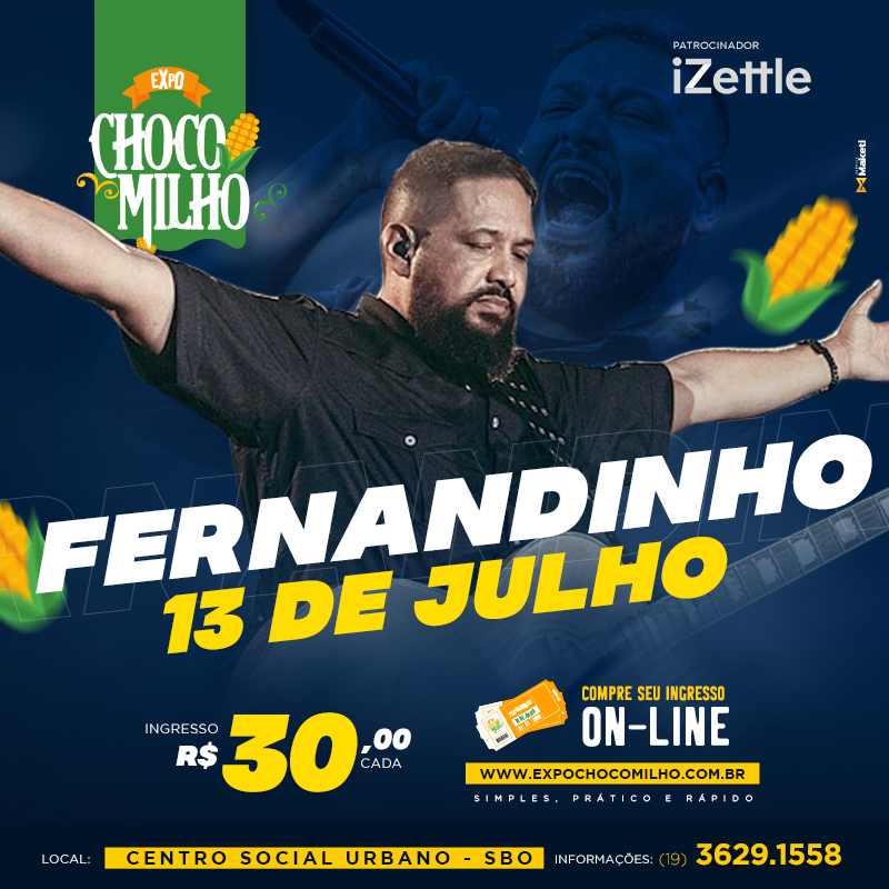 Expo_Chocomilho's tweet photo. O cantor @fernandinho_br é presença confirmada na 8ª Edição da  @Expo_Chocomilho e você, vai ficar de fora?
Compre seu ingresso on-line: https://t.co/lnaNLnK07P

#fernandinho #expochocomilho #festacrista https://t.co/eFyjkFdi7Q
