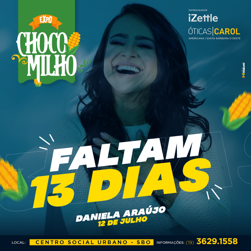 Expo_Chocomilho's tweet photo. Agora faltam 13 dias e você, já comprou o seu ingresso? Corre não deixe para ultima hora, o maior evento de todo o interior paulista está chegando.
13 Dias 😍😍😍 Compre seu ingresso: https://t.co/lnaNLnK07P
#ExpoChocomilho #DanielaAraujo #Fernandinho #CoralKemuel #Chocomilho2019 https://t.co/tG8Cbi44fb