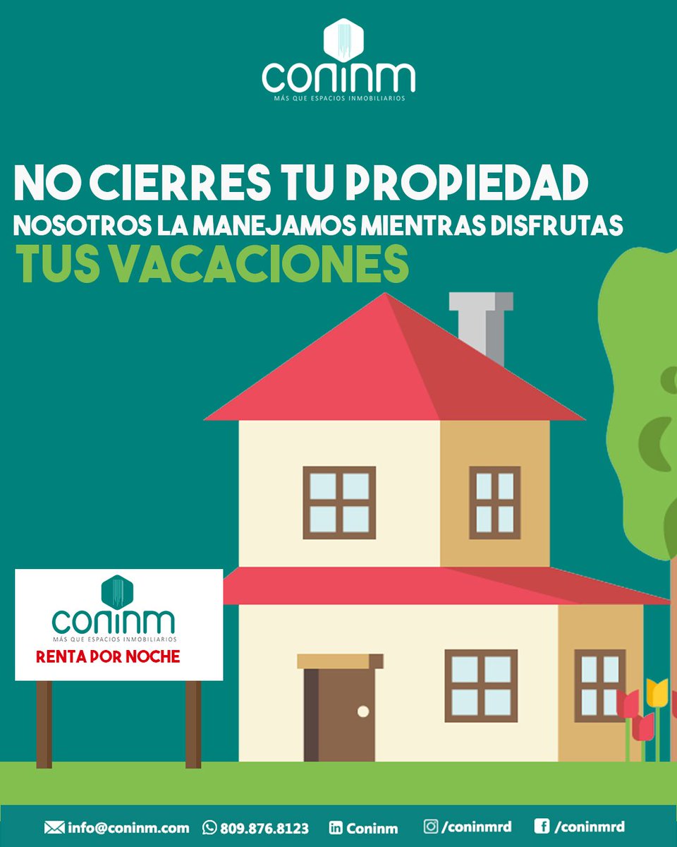 CONINMRD's tweet photo. Disfruta de tu vacaciones, nosotros hacemos todo el trabajo.

#coninmrd #coninm #vacaciones #vacations #rentaportemporada #rentatemporal #rentperseason #rentapornoche #rentpernight #airbnb #hotel #hospedaje #lodging #booking #apartamentoamueblado #furnishedapartmen #RD #DR https://t.co/sx9iofZ5SE