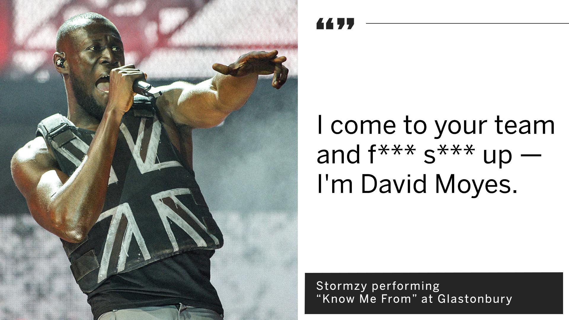 Espn Uk Stormzy Called Out Former Man United Manager David Moyes At Glastonbury