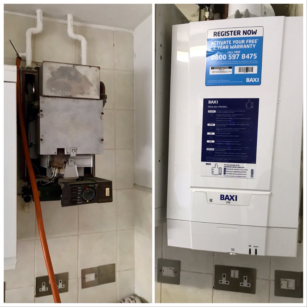 New Baxi boiler fitted today with adey pro filters and smart heating and hot water controls from Drayton