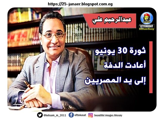 عبدالرحيم علي ثورة 30 يونيو أعادت الدفة إلى يد المصريين