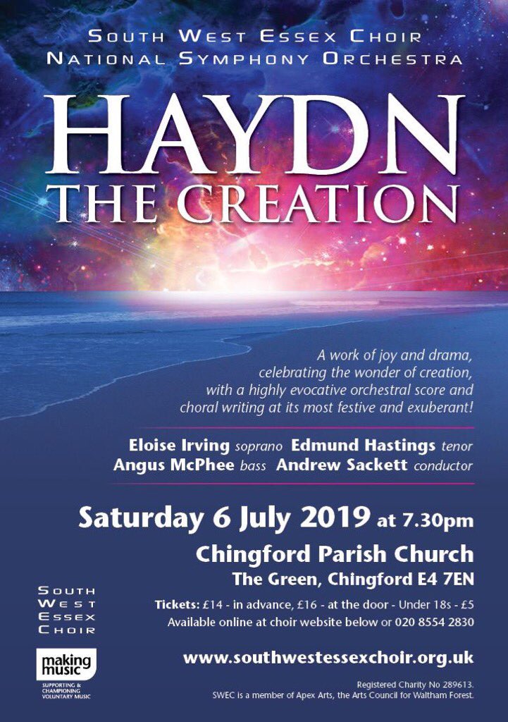 Susannah (@spscarp) on Twitter photo Join us next week <a href="/chingfordparish/">Chingford Parish</a> for #Haydn #Thecreation with <a href="/SWEssexChoir/">SouthWestEssexChoir</a> <a href="/EloiseIrving/">Eloise Irving</a> <a href="/AngusMcPhee/">Angus McPhee</a> 🎶🎼⏩🌍 Join us next week <a href="/chingfordparish/">Chingford Parish</a> for #Haydn #Thecreation with <a href="/SWEssexChoir/">SouthWestEssexChoir</a> <a href="/EloiseIrving/">Eloise Irving</a> <a href="/AngusMcPhee/">Angus McPhee</a> 🎶🎼⏩🌍