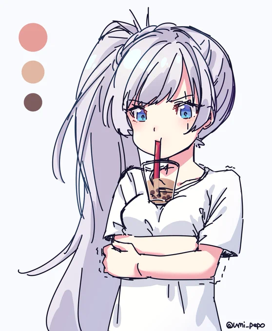 #タピオカチャレンジ をがんばってるワイスのrkgk #RWBY 