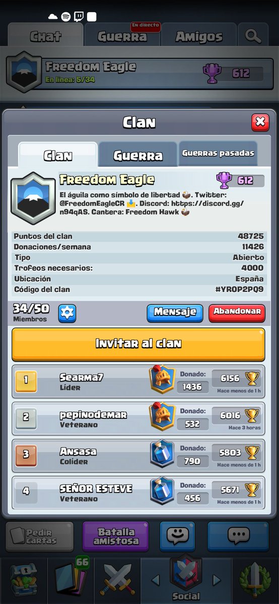 FreedomEagleCR's tweet photo. Y subimos a plata con esta guerra!! Buenísima águilas, los compañeros de @LatamClan nos lo han puesto difícil! https://t.co/GtIk9IaWmR