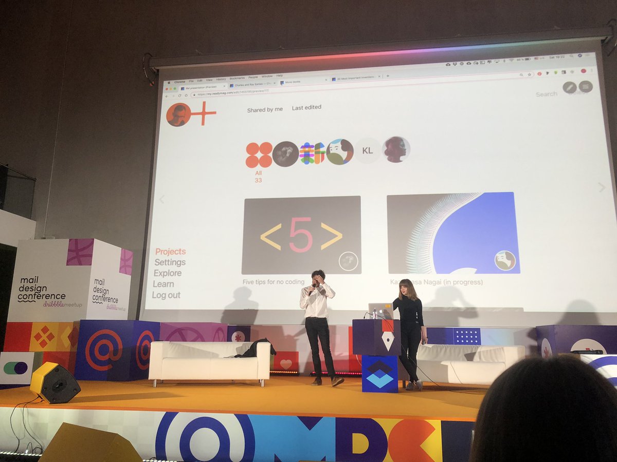 jvetrau's tweet photo. Стас Аки и Таня Егошина из Readymag рассказывают об инструменте, команде и том что можно сделать в нём, а также влиянии на визуальную культуру в целом на #mailrudesign #dribbblemeetup https://t.co/xC3S7TY9th