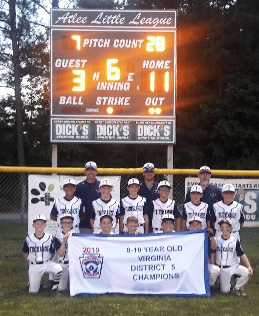 Join us in sending a BIG congratulations to Tuckahoe National for winning the District V 8-10 baseball championship! They advance to the state tournament in Norfolk that begins on July 10th. Go, go Tuckahoe!