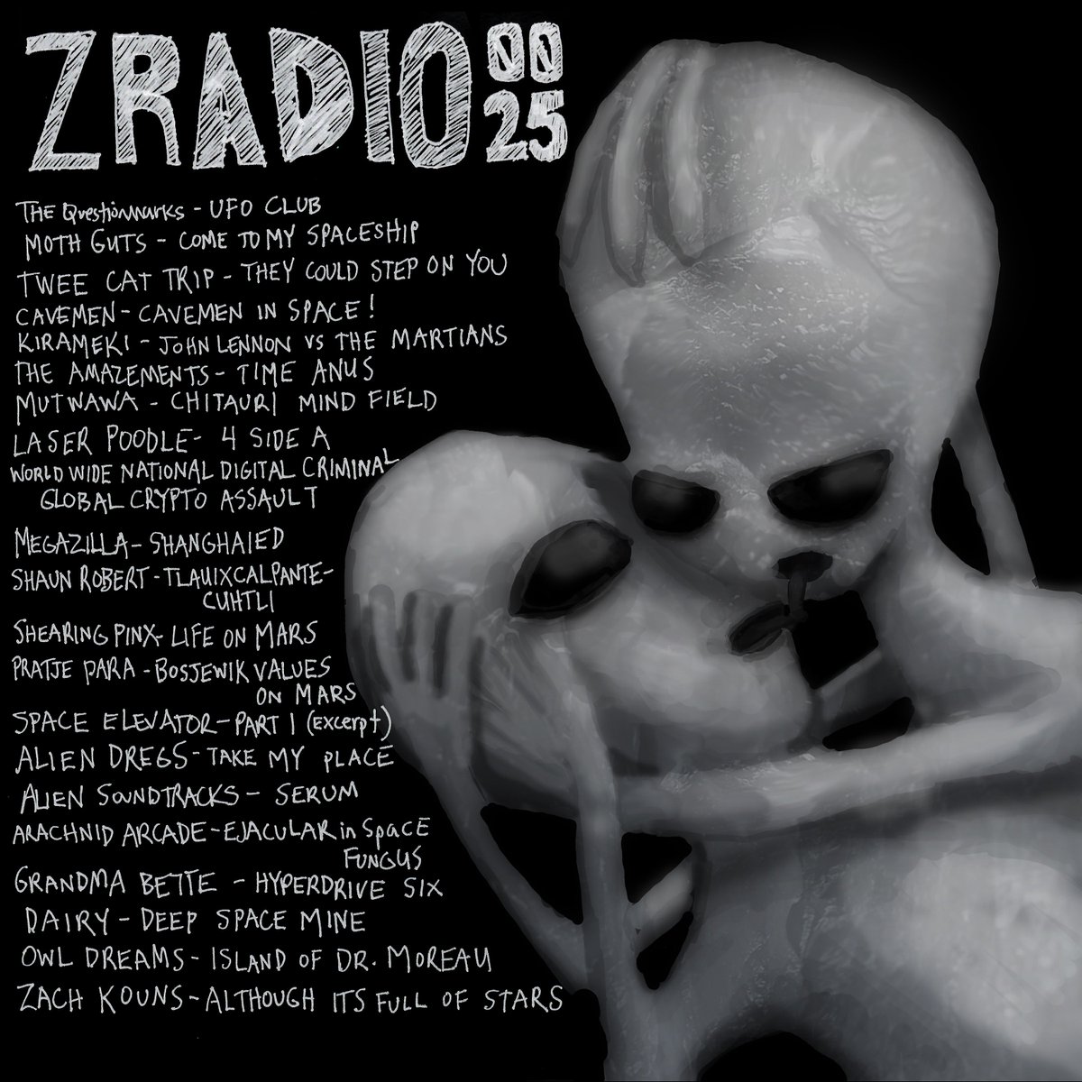 zobradio's tweet photo. Sit back, relax, and get spacey with us! Thanks @benjerred for the flyer artwork👽🖤 Episode 0025 is available on iTunes and https://t.co/O9bDMr2sWE https://t.co/nxLKCRwIoh