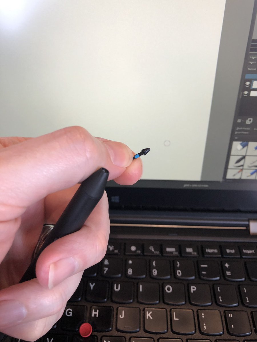 ArthurHWalker's tweet photo. Let’s see what the Blue Tip can do with my #P40Yoga. Haven’t been impressed with the #Wacom #BambooInkPlus yet, with mediocre pen experience on my #X1Extreme and #YogaBookC930.
#DigitalArt #DigitalArtist https://t.co/8s1RF3sBrW