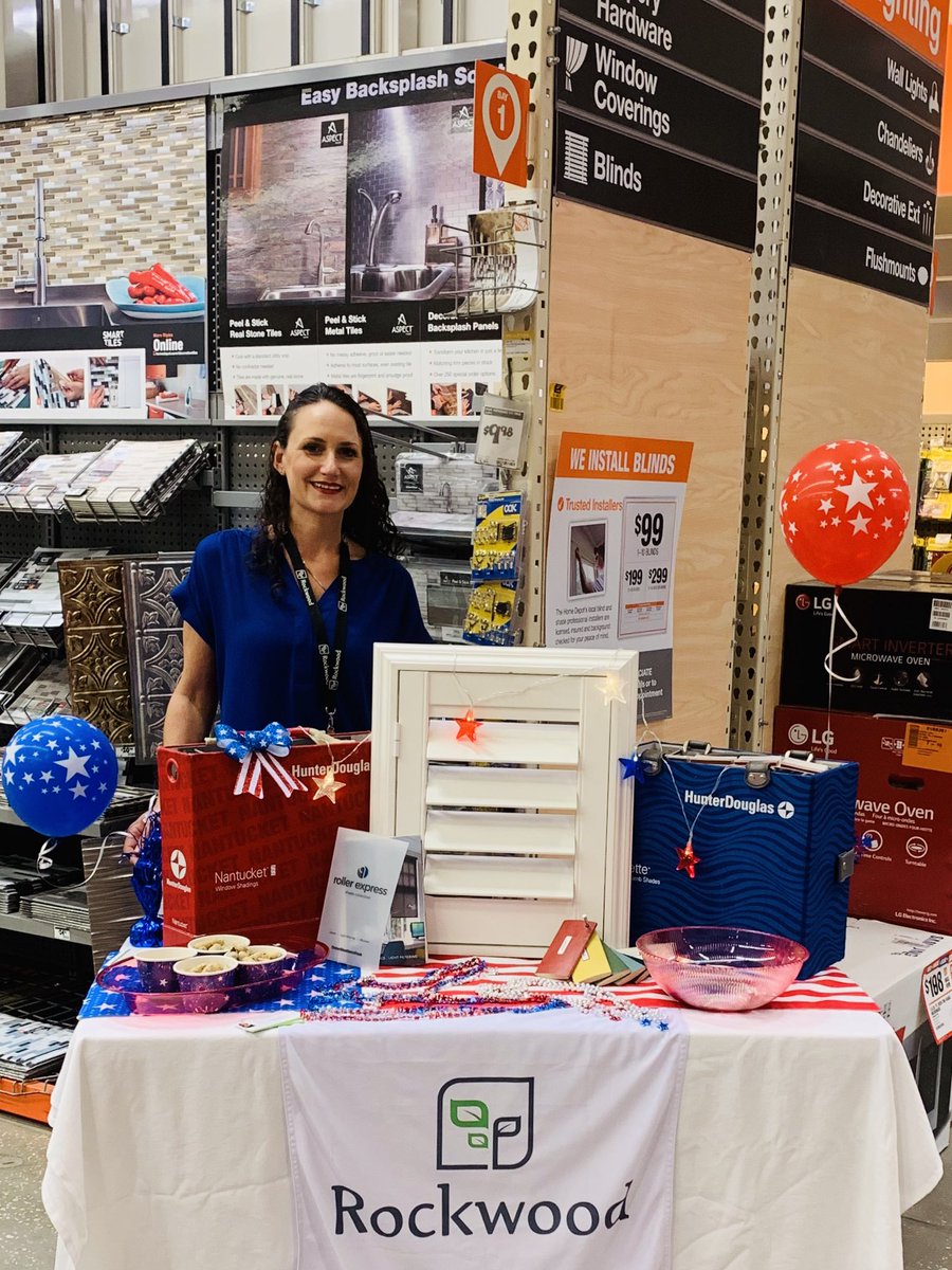 AngeliqueRWS's tweet photo. Happy to be here @HomeDepot store 0247 Palm Harbor Lead event. Happy Independence Day! 🇺🇸💙❤️💚#RockwoodShutters #madeinusa #homedepot #patriotic https://t.co/qsTPLVuZXH