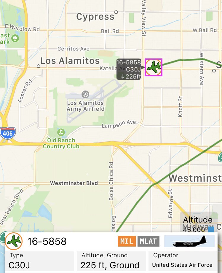 EightOneECHO's tweet image. 09:16/PT - USAF HC-130J 16-5858 as KING 58 landed Joint Forces Training Base Los Alamitos #KSLI airborne from Moffett Field #KNUQ | #socalmilcom @129RQW