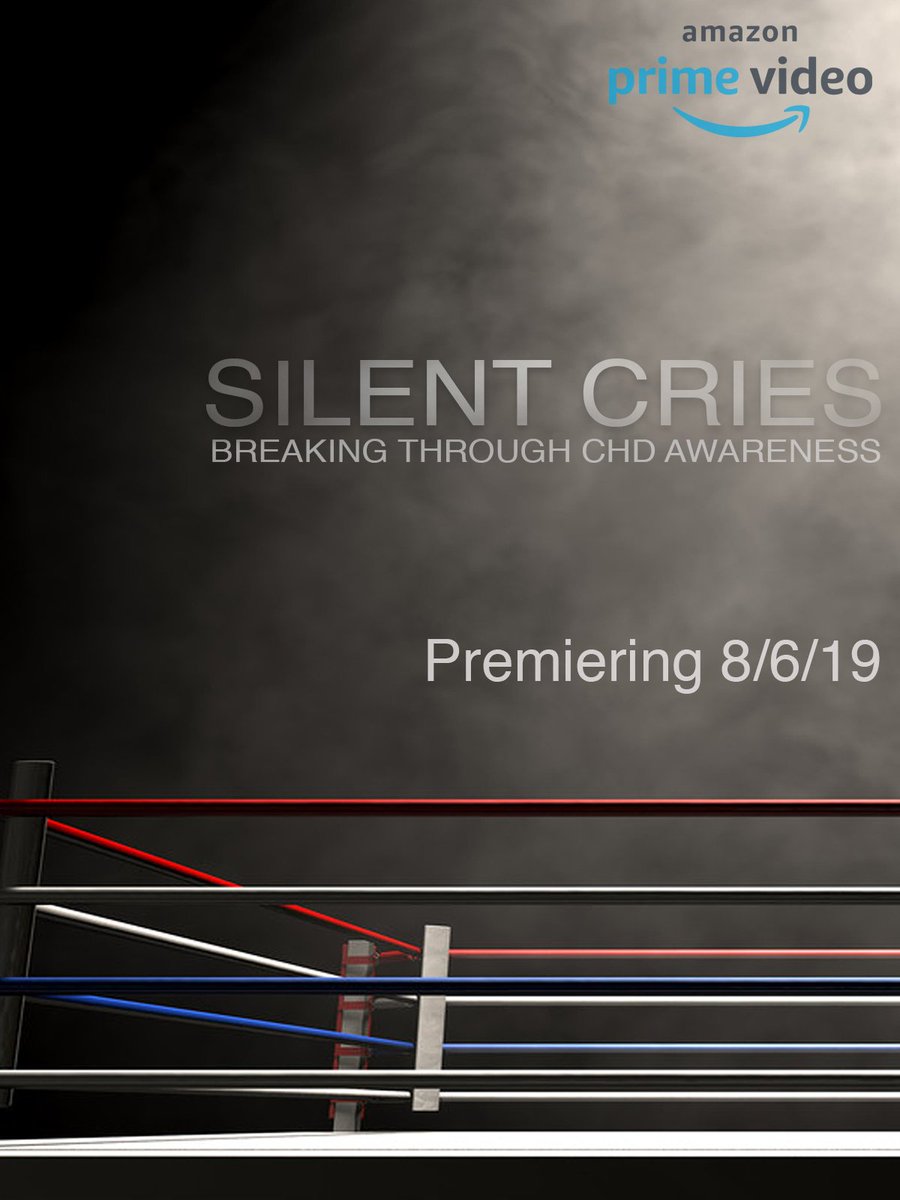 SilentCriesProd's tweet photo. On August 6, the Silent Cries documentary feature will make its premiere via Amazon Prime Video.  You’ll be able to rent or buy the film and watch on Smart TVs, Fire TV, phones, tablets, game consoles, and from the Web.  @NicoleVickery
@francostexas

#MainstreamingCHD https://t.co/ww3rJ1hSX6