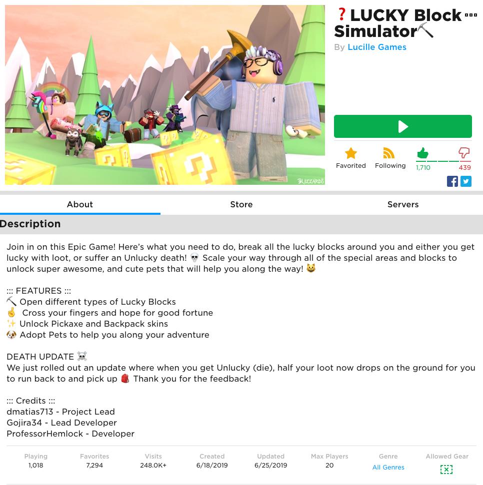 Lucille Games Lucille Games Twitter - lucky block simulator roblox