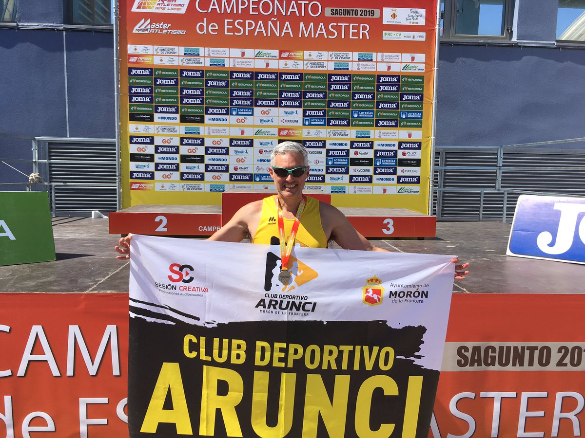 Atletismo 🏃🏻‍♂️|| El atleta del CD Arunci, Antonio Barrera, se ha proclamado esta mñn SubCampeón de España de 5km Marcha Máster-50 en Sagunto (Valencia). Gran año del moronero. Enhorabuena!! 💪🏽💪🏽