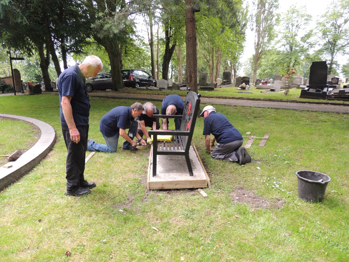 FriendsofFOPCC's tweet image. Only mad dogs, Englishmen and FOPCC went out in the sun today to do our bit for our community.  Weeding, strimming, tidying and putting a top coat of cement underneath the new benches.  We were Hot, hot, hot.