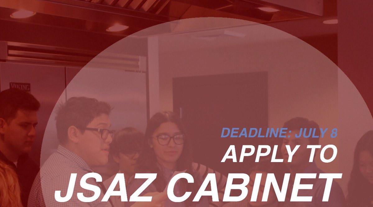 JSAArizona's tweet photo. Don’t miss out on an enriching opportunity and apply to JSAZ Cabinet! Applications are due July 8 🌟
https://t.co/CnsmmFjKJI https://t.co/A69WZimKrW
