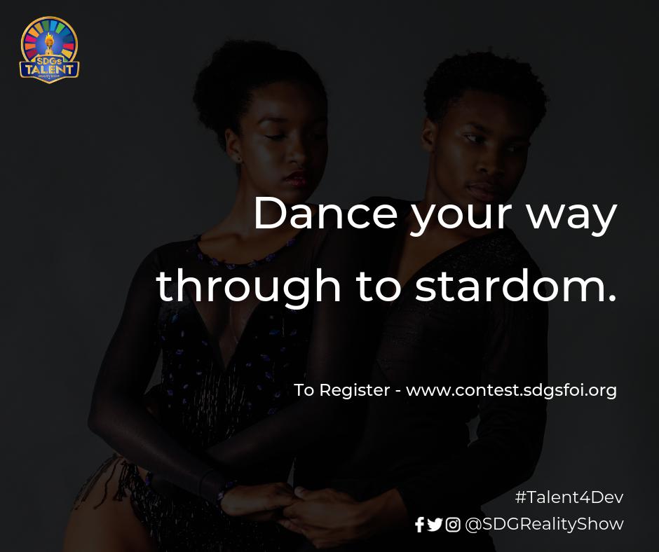 SDGRealityShow's tweet photo. Dance your way through to stardom. 
_
Register NOW
To become the next SDGs Champion.
https://t.co/ul0U40YwNP
#Talent4Dev
_
#RealityShow
#TalentHunt
#UNDP
#Stardom
#SDGs2030
#MofeDuncan
#Naija
#HotAndSpicy https://t.co/3FyAlLrDm9