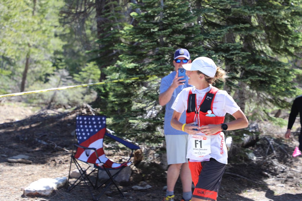 Courtney Dauwalter leads the women to mile 30.3 in 5:08. #WS100