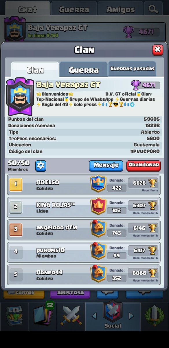 TeamB_V_GT's tweet photo. Felicidades Adelso, un clan que ha crecido junto a todos sus integrantes, aún se recuerda la unión que se tenía desde arenas muy bajas. https://t.co/ds6SuZjsPa