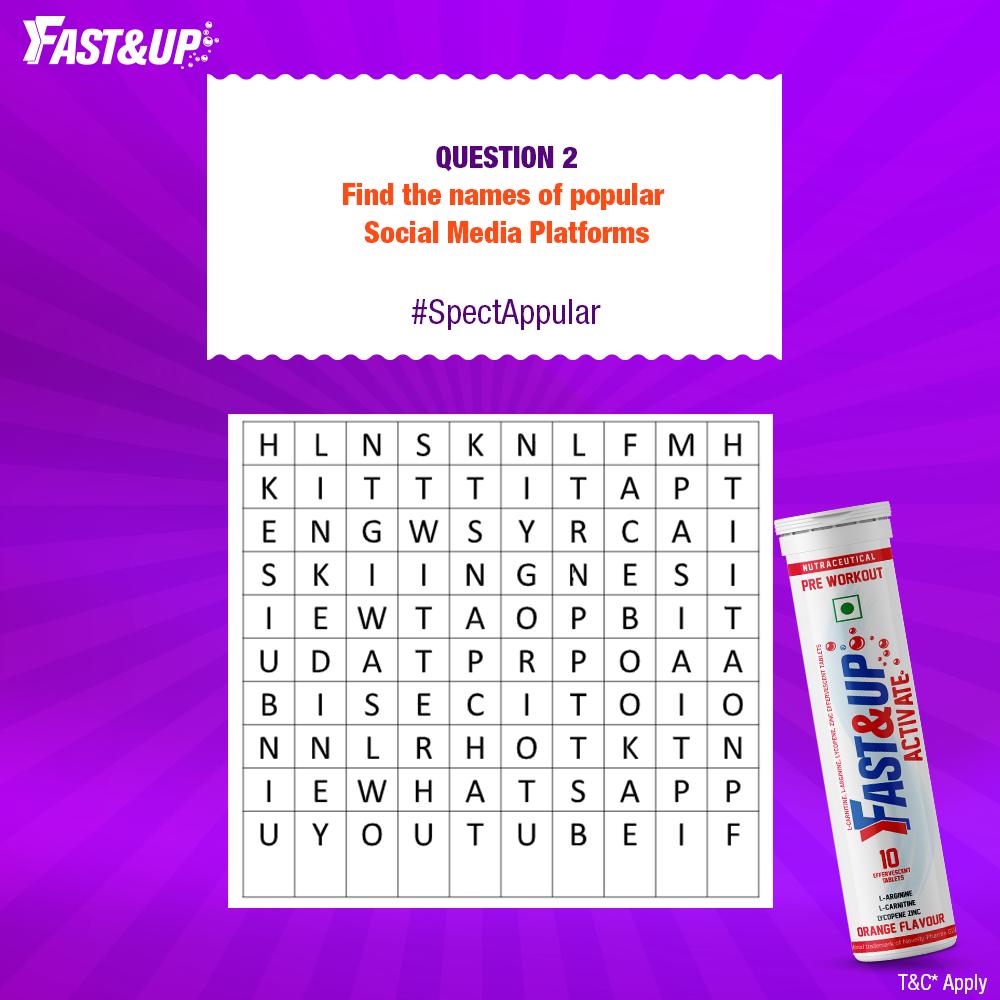 FastandUp_India's tweet photo. #ContestAlert
Q.2 is here!
Tweet to win Fast&Up Gift Hamper.
Follow,RT & Tag your friends to #SpectAppular
#fastandup @Contestmumbai @ContestsInIndia @Contest4india #SocialMediaDay #HappySocialMediaDay #ContestOfTheDay #SundayMotivation #ContestAlert #ContestIndia #Social https://t.co/KImXpoafgN