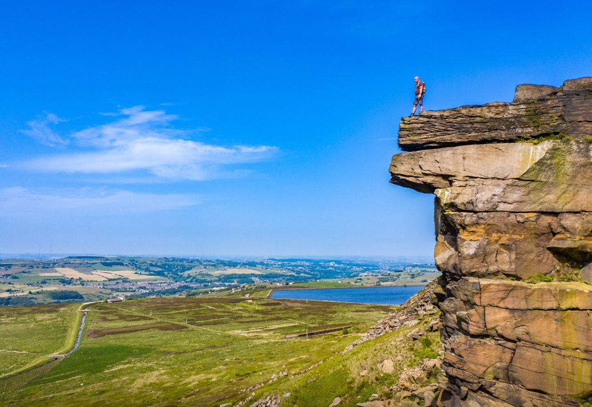 paul_steele's tweet photo. Another great day, another great walk!
On the hills and rocks, looking out, above Marsden and Deer Hill Reservoir, West Yorkshire 😁 https://t.co/lXmeBDpkah