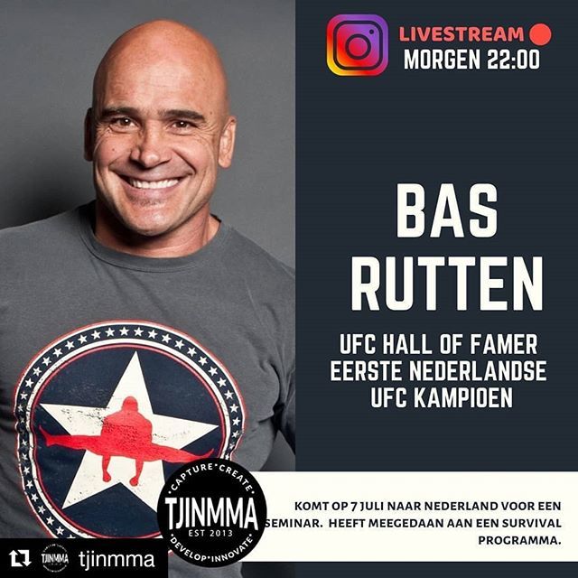 EPICMMA's tweet photo. #Repost @tjinmma
・・・
*Legend Alert*

@basruttenmma komt morgen (zondag) om 22:00 LIVE in de livestream! 
Tag wie dit MOET zien👇 https://t.co/IMjBBYqKdz https://t.co/NehsJJDEwt