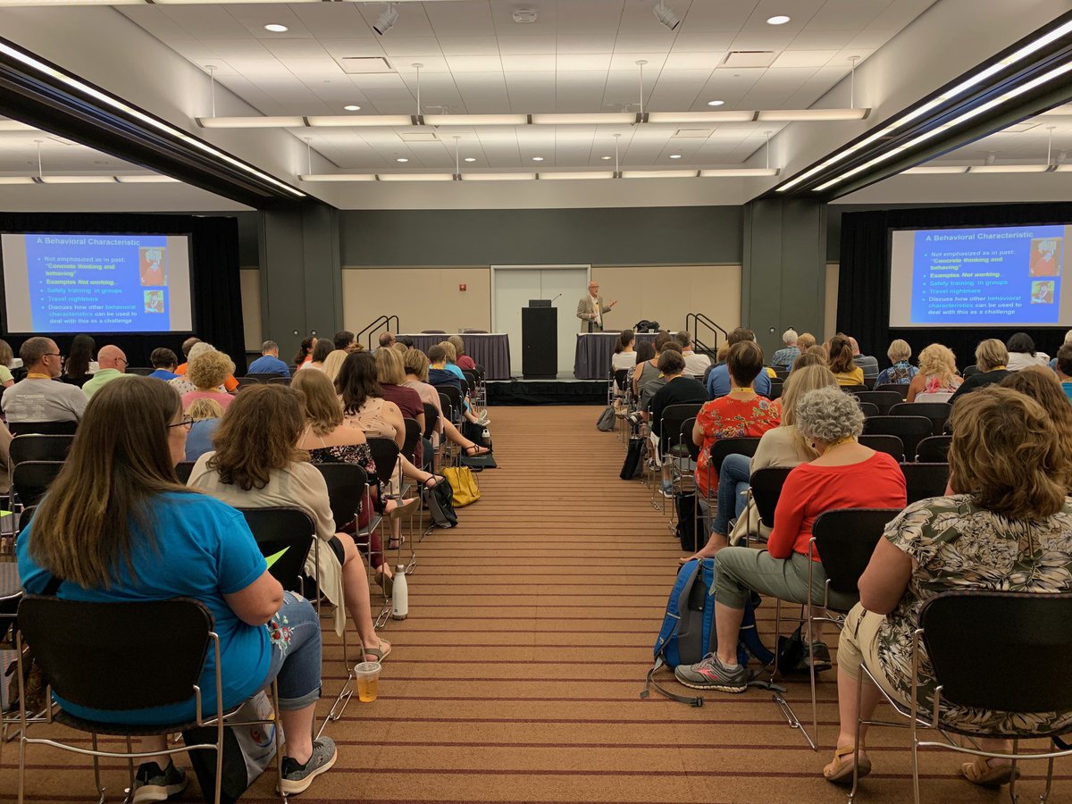 GDSFoundation's tweet photo. This session is PACKED with interested families! Global’s Dennis McGuire, PhD, shares how to promote strengths and adaptive resources for adults with #Downsyndrome. #NDSC2019 https://t.co/KWagmhk6hb