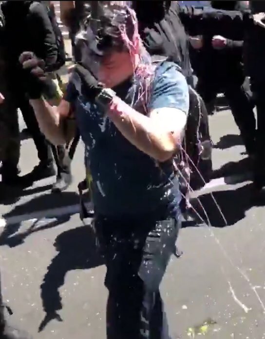 Portland police confirm 'milkshakes' tossed by AntiFA contained quick-drying cement