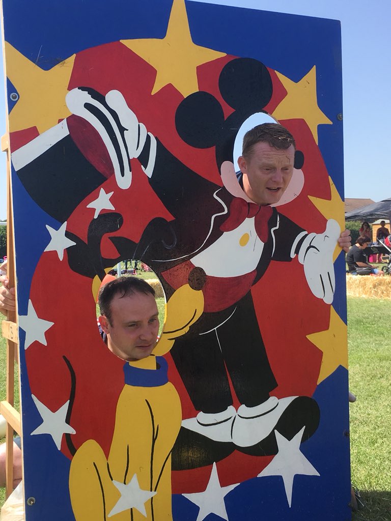 HamfordPrimary's tweet photo. Mr Joy and Mr English secretly enjoyed being splatted during what was a fabulous Summer Fete, but watch out kids, Mr Joy remembers every single one of you that threw a sponge his way! Fantastic to see so many families enjoying their school community today. #fetefun https://t.co/pOHT0vu0Gs