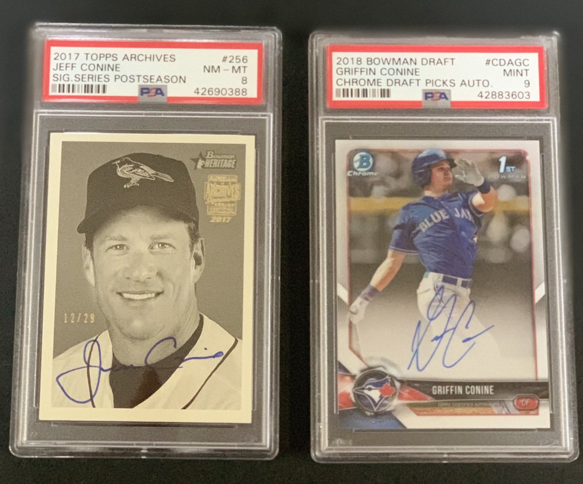 JoeyBartz's tweet image. 🚨🚨FreeGiveaway Time🚨🚨

We’re back!  We’re giving away these PSA Graded Autographed Father &amp;amp; Son Conine cards!  ⚾️😍🔥😍🔥😍⚾️

👉🏻FOLLOW + RT + Tag A Good friend👈🏻

We’ll enter you twice if you share a fav memory of your father! 

100% free(even shipping) 

Drawing Sun Night!