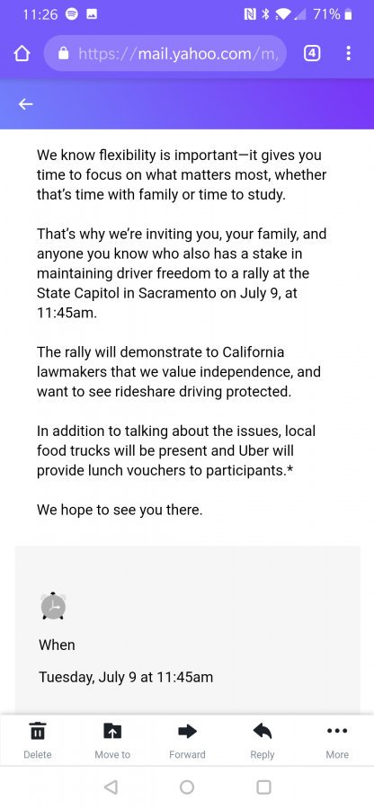 amsrivastava's tweet photo. Uber offering free food to get drivers to protest in Sacramento. Uber/Lyft misleading drivers, drivers need #minimumwage, benefits, #Union #gigeconomy #AB5 #uberexploits https://t.co/LFfwNPz2sE