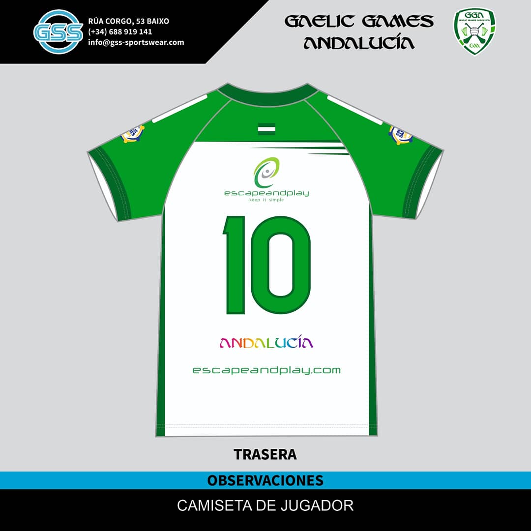 GSS_Ireland's tweet photo. Andalucia home jersey made for Gaelic Games Andalucia through @gaelicsportsshop. Only the best for the best! #GSS #OnlyTheBestForTheBest #GaelicFootball #GAA #LGFA #IberianFederationOfGaelicGames #GGA https://t.co/QApJdTIQif