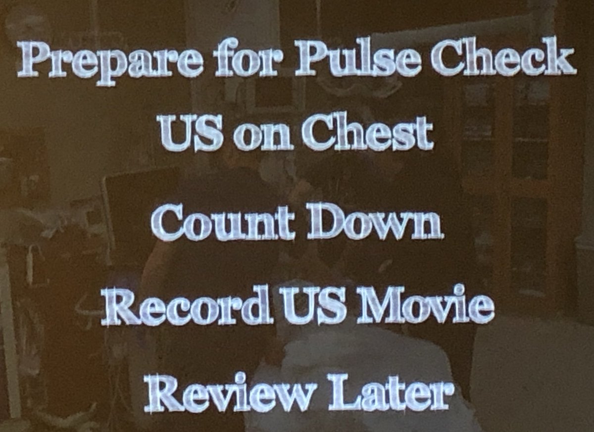 EMOverEasy's tweet image. How to better do #pulsechecks? 
1) Prepare
2) US on the chest
3) Count down
4) Record the US as a video clip to review later 
5) restart compressions 

@EMedCoach #Rebellion19