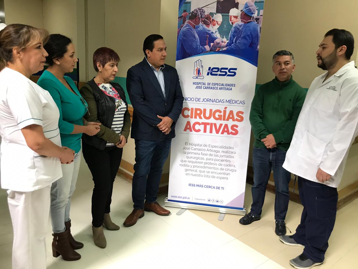 .<a href="/ORELLANACARLOS_/">CARLOS ORELLANA</a> Director de  <a href="/IESSAzuay/">IESS Azuay</a>,  José Delgado, Gerente de <a href="/IESSHJCA/">Hospital de Especialidades José Carrasco Arteaga</a>, Patricia Cordero, Directora de esta casa de salud, junto a Loly García, Jefa de Enfermería y Jorge Ulloa, Coord. de Hospitalización, presentes en el inicio de Cirugías Activas de este hospital.