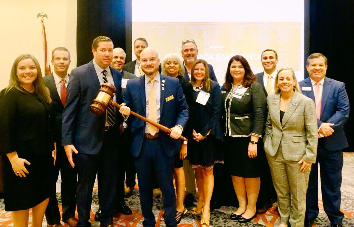 legallyrenee's tweet photo. Incredibly special to share the pass the gavel tradition w/these past YLD Presidents at convention. @SantoDiGangi-we are so excited for your year, &amp; @cgeorge_jax-welcome to our past YLD President family. You had a great year. #lovethesepeople #flbarleads #yldrocks #myfloridabar https://t.co/VcPbt4KIqh