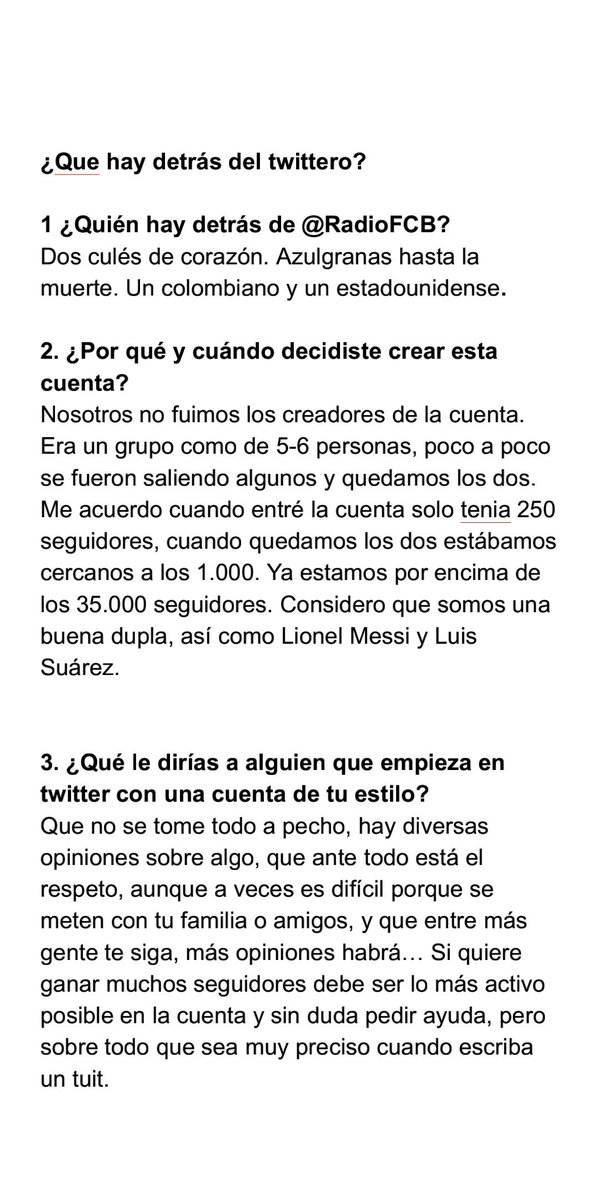 FantasyFCB's tweet photo. Tercera entrega de "¿Qué hay detrás del twittero?". Esta vez con otra gran cuenta de la comunidad de twitter Barça @RadioFCB https://t.co/yRdRnQl6Fl
