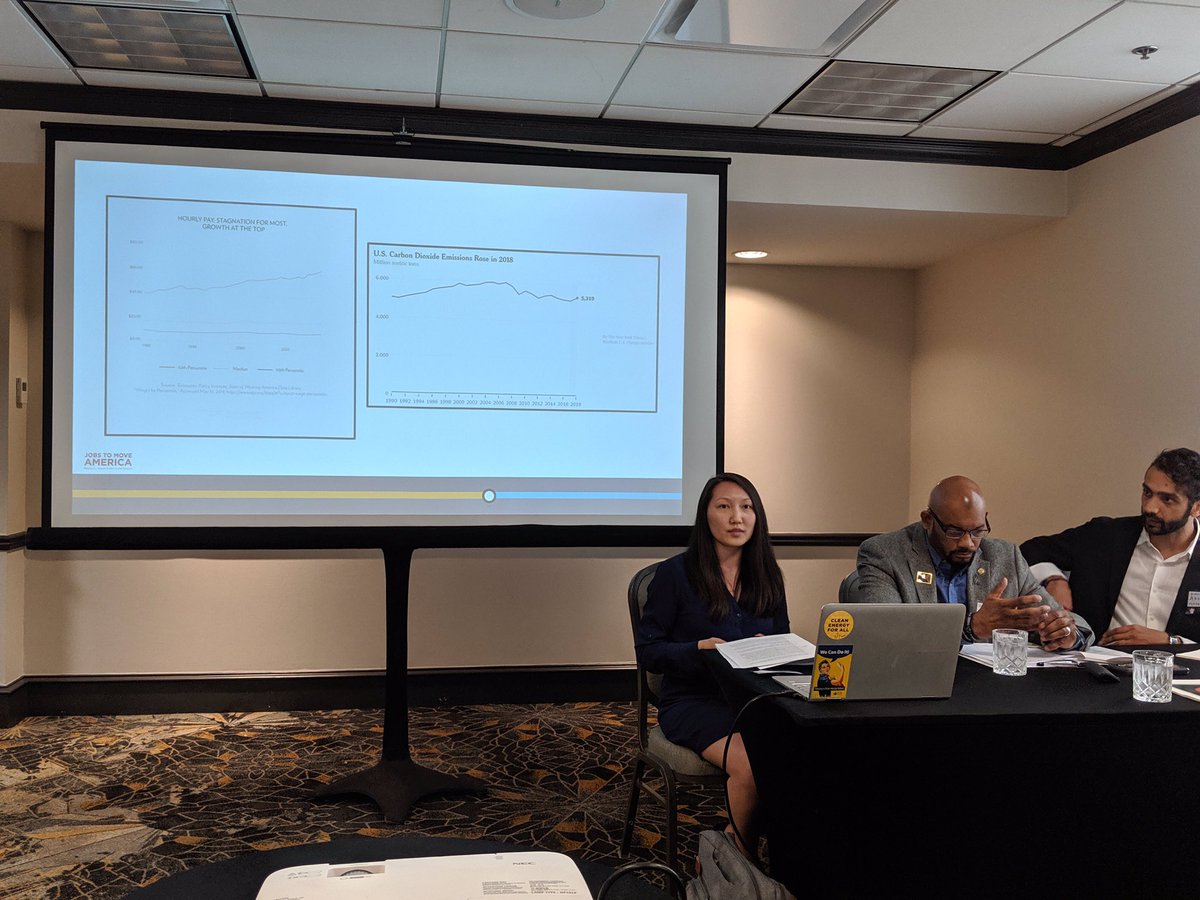JobsMoveAmerica's tweet photo. Our very own Chanelle Yang talks transit equity, purchasing for the common good, and good jobs policy with @chezrebellion and @THE_REAL_GUS_ at @LN4S’s #LaborConvergenceOnClimate! https://t.co/smClWos4c7