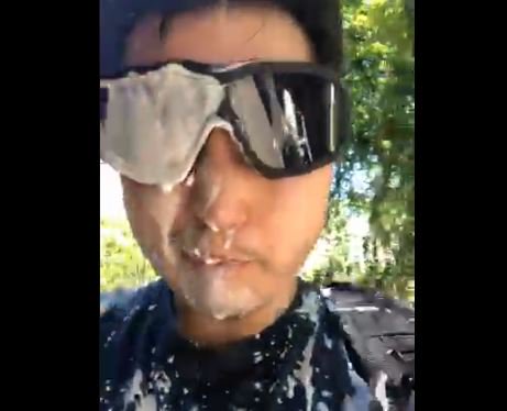 AntiFa terrorists tossed quick drying cement at Andy Ngo in Portland - police watched, did nothing