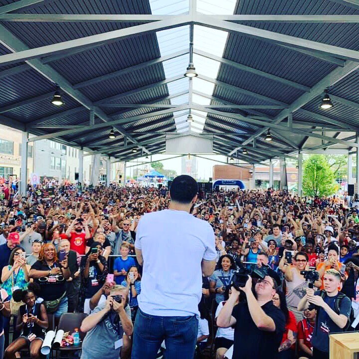 WHAT A VIEW: Check out Mayor McNamara’s view of today’s event as hometown hero Fred VanVleet addressed thousands of fans!