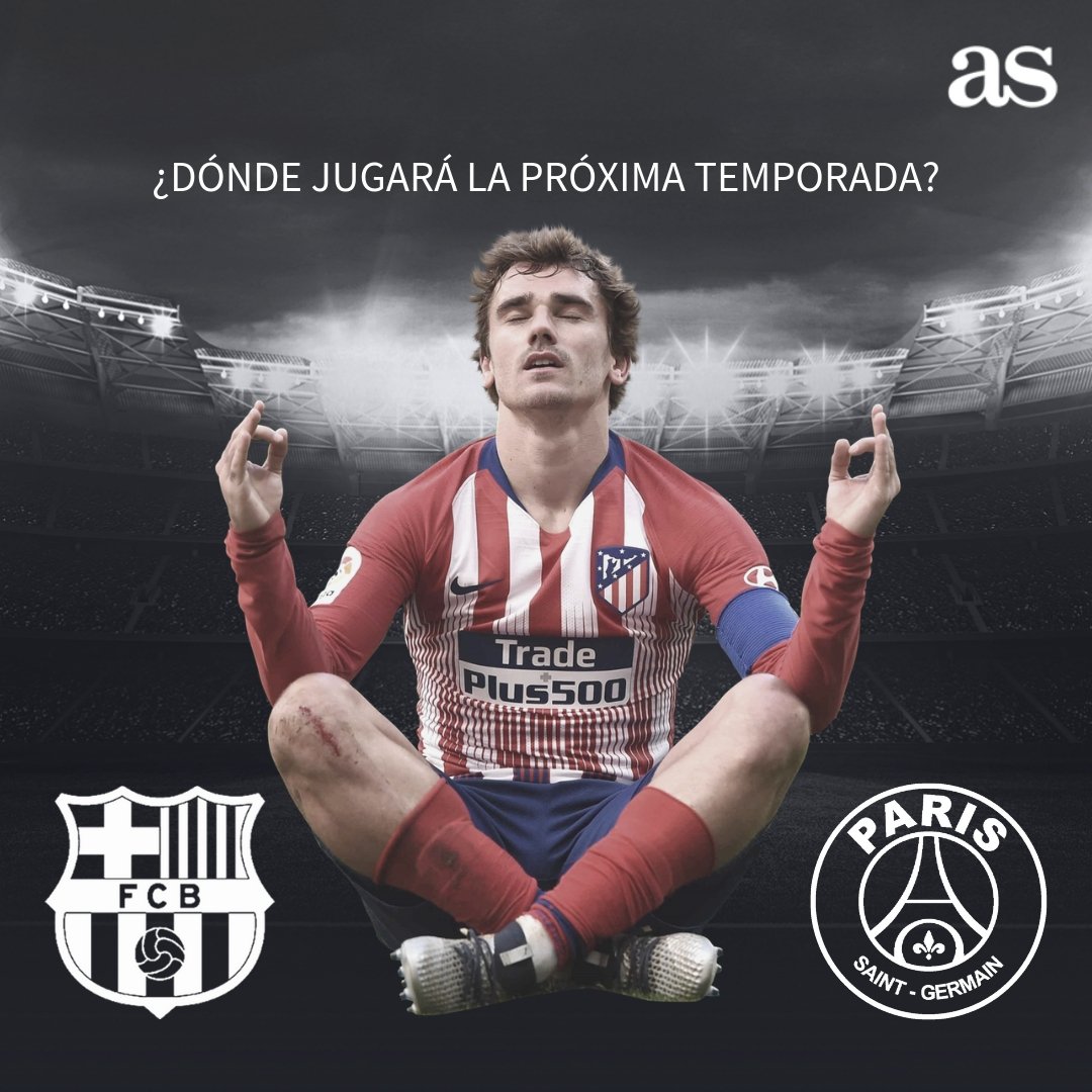 diarioas's tweet photo. 🤯 ¿Dónde jugará Griezmann la próxima temporada?
🔁 Barcelona
❤️ PSG https://t.co/JZADWLSLmq
