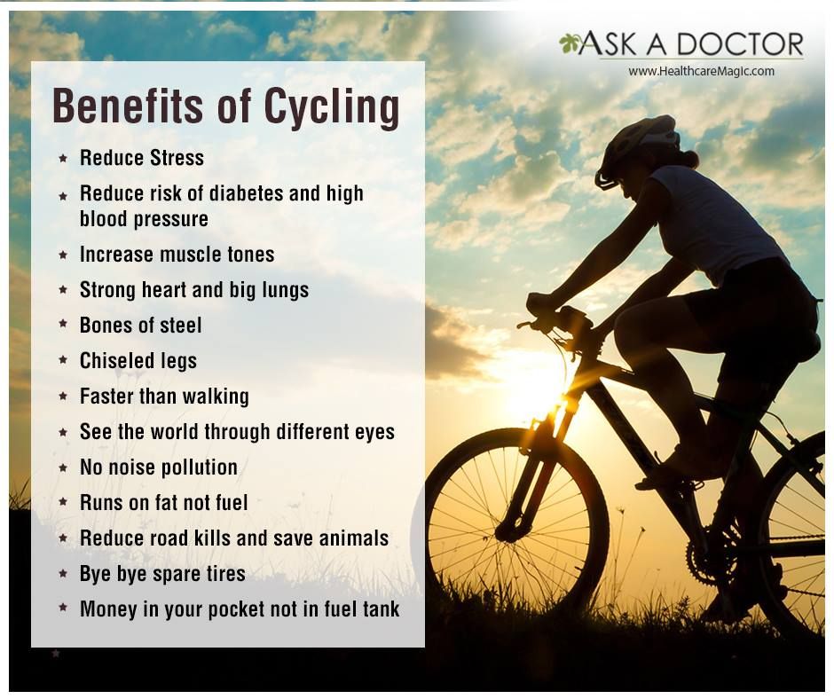 Largest Health Q&A site. 
Ask a Doctor Online at 
askadoctor24x7.com/app 

#cycling #benefitsofcycling #reducebloodpressure #diabetes #cardioexercise #AskADoctor #DailyHealthTips #HealthcareMagic