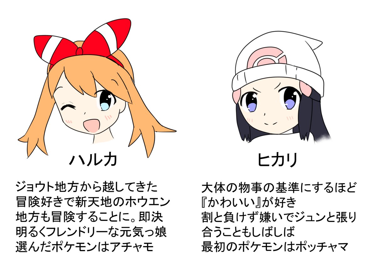 鈴鷹美樹 ポケモンマスターズで歴代主人公たちのキャラ付けが来そうだから その前に高校の頃にカルムまで考えてた自分の妄想キャラ付けを供養 ミヅキは描きながら考えた
